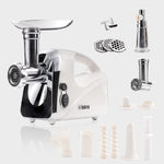 Iskra Fleischwolf elektrisch, 1200 W, mit Wurstfüller, Gebäckaufsatz