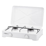 Iskra Gaskocher 2 flammig, 3,5 kW, Campingherd mit Deckel