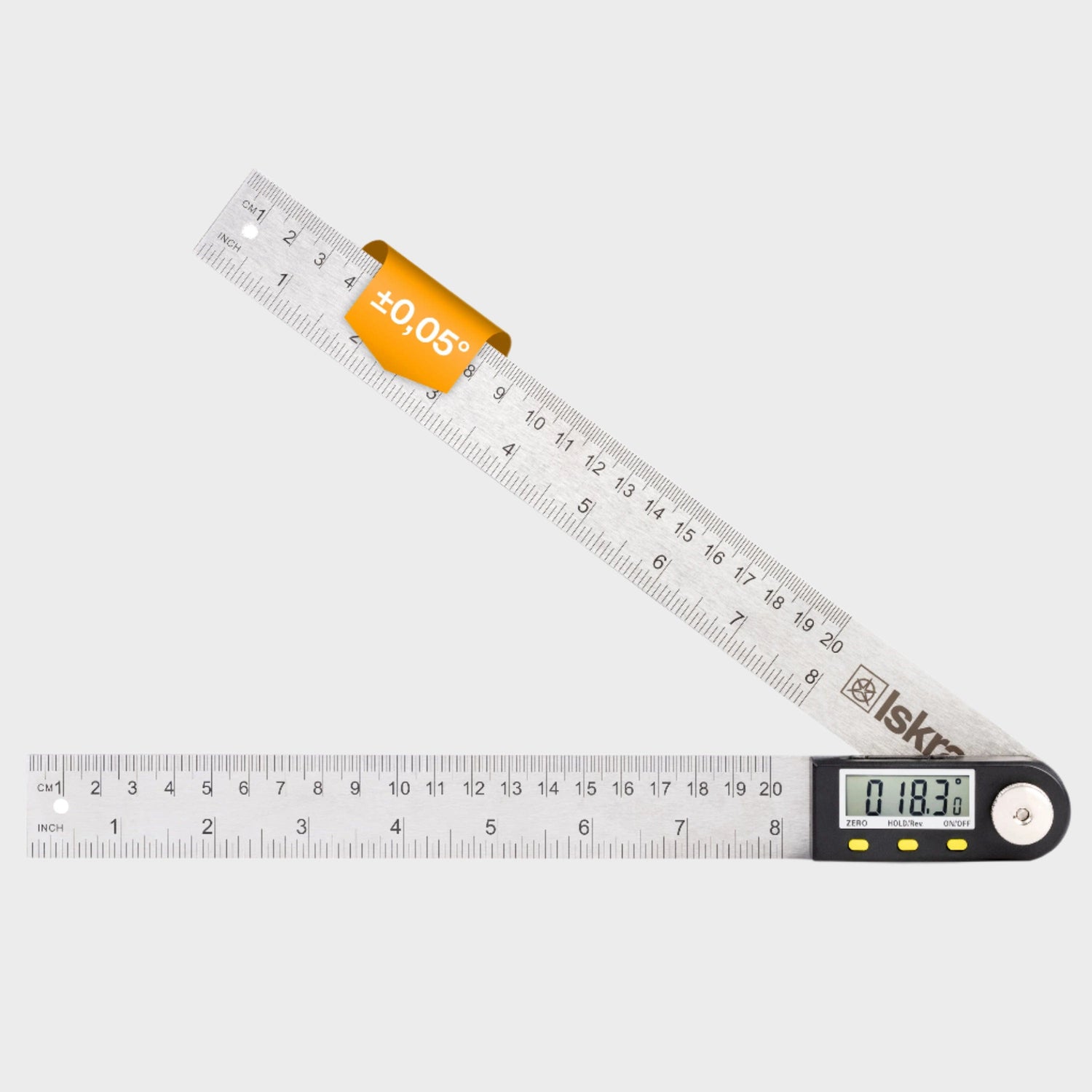 Iskra digitaler Winkelmesser, 20 cm, Edelstahl, LCD Display