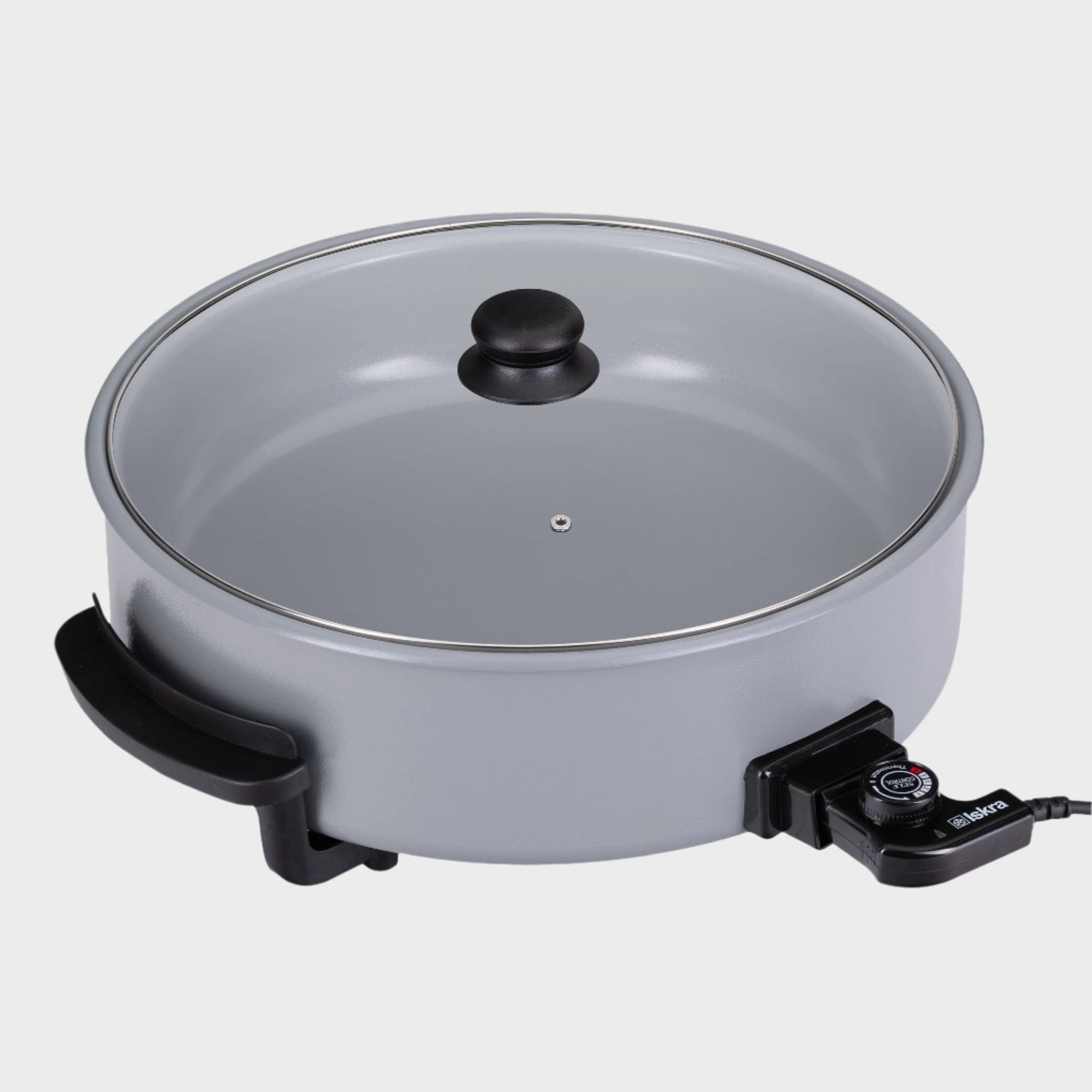 Iskra elektrische Partypfanne, 40 cm, Keramik Beschichtung, Grau