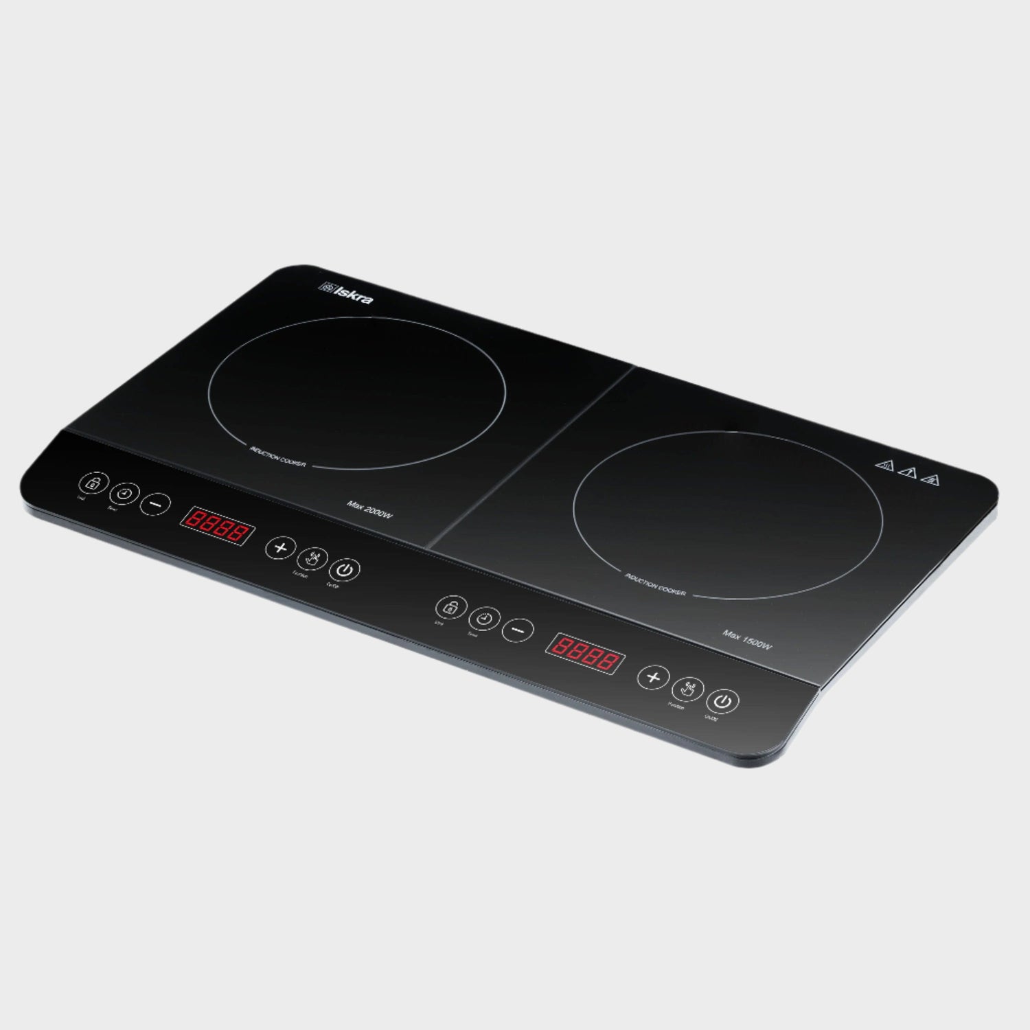 Iskra Induktionskochplatte, 2 Platten, Touch, 10 Stufen
