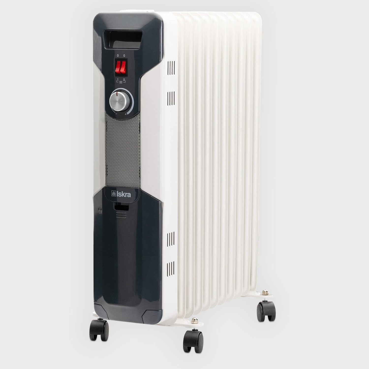 Iskra Ölradiator 2500 W, elektrisch, mit Thermostat, Grau